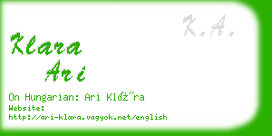 klara ari business card